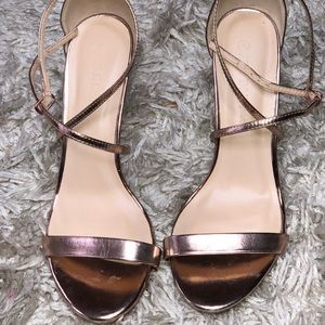 Rose Gold strappy heels